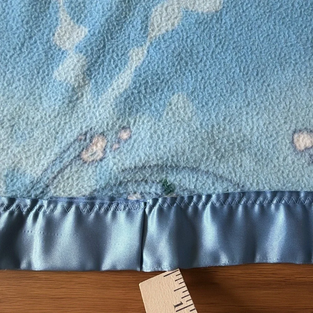 Disney Baby Blue Tigger Baby Blanket Satin Silky Edge Lovey Crown Crafts